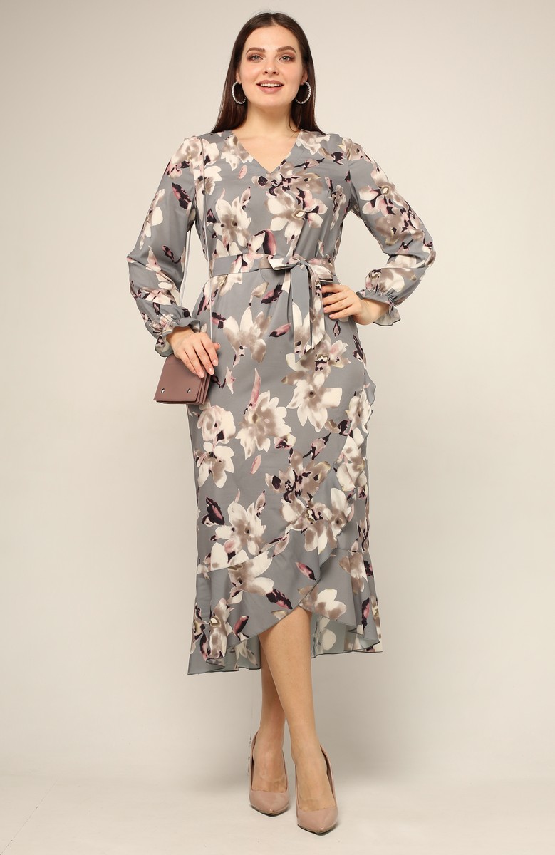 картинка Платье 5348 серый(цветы) от магазина Larouge.by