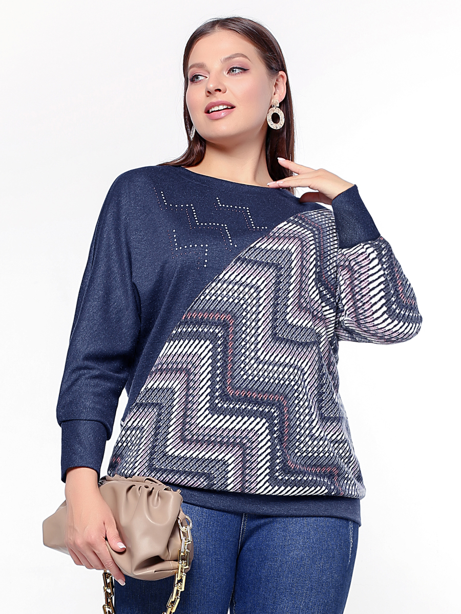картинка Джемпер 3242 зигзаг (синий) от магазина Larouge.by
