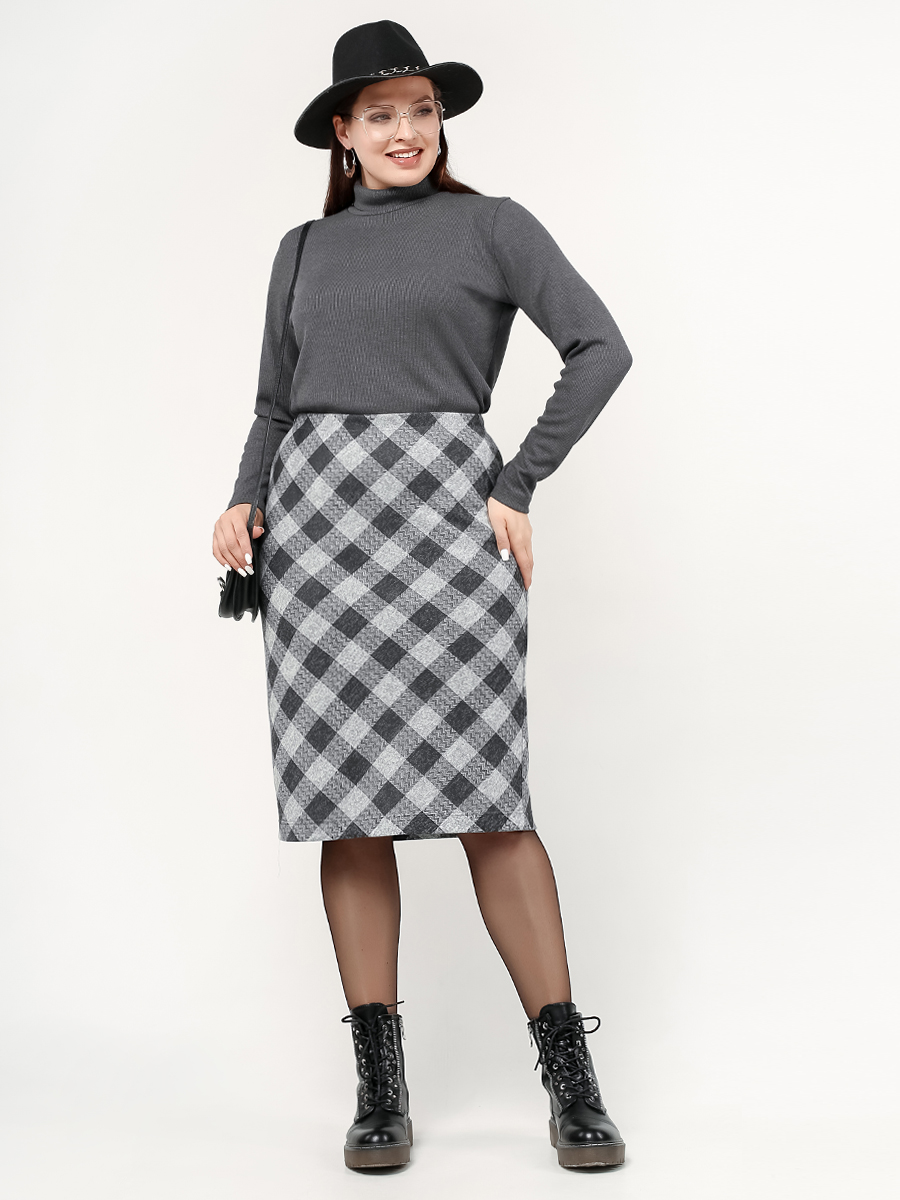 картинка Юбка 7052 серый(клетка) от магазина Larouge.by