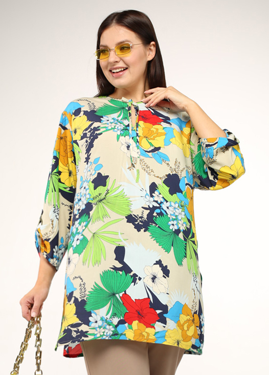 картинка Туника 9062 цветы набивной от магазина Larouge.by