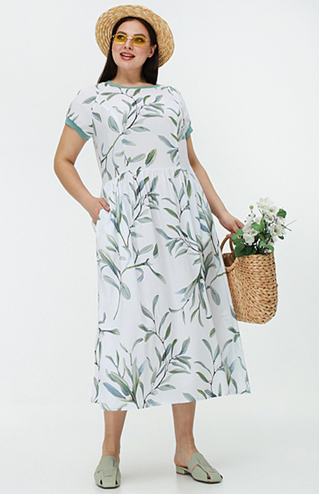 картинка Платье 5454 белый веточки от магазина Larouge.by