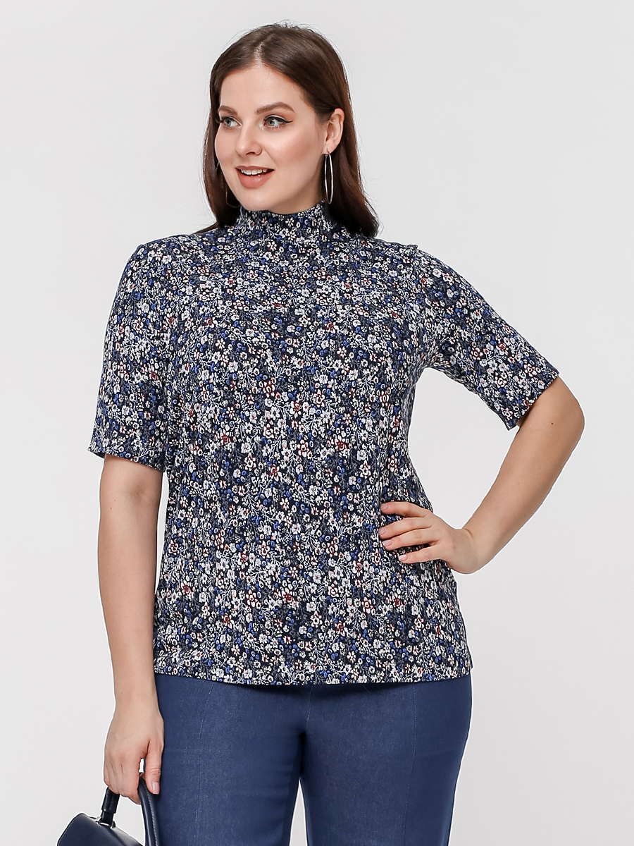 картинка Джемпер 3348 синий(цветы) от магазина Larouge.by