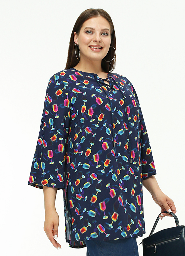 картинка Туника 90706 синий(бокалы) от магазина Larouge.by