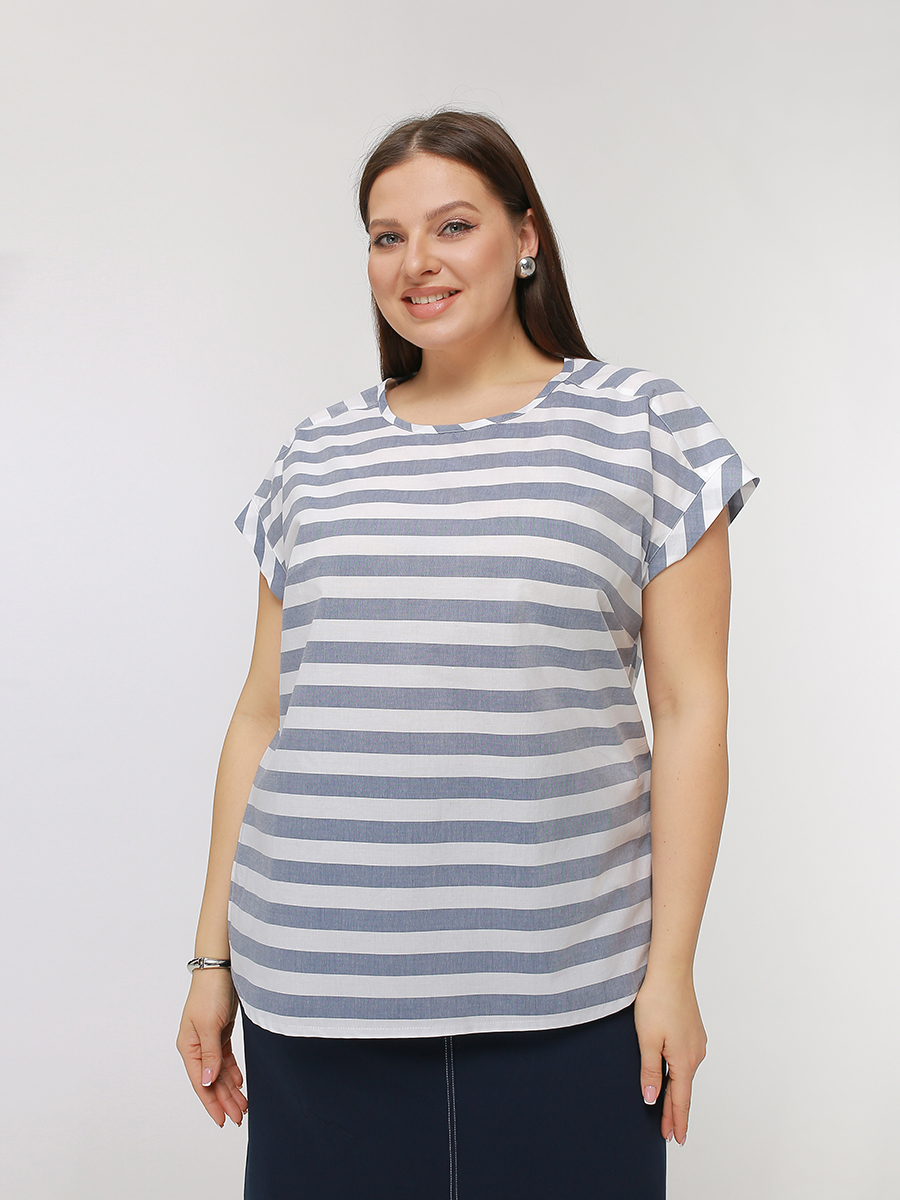 картинка Блузка 6331 бело-синий (полоска) от магазина Larouge.by