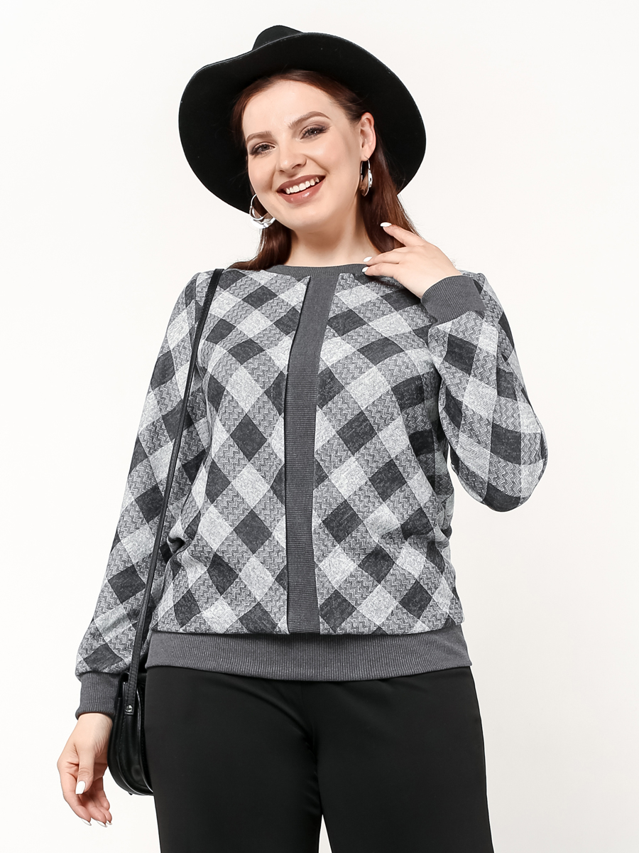 картинка  Джемпер 3231 серый(клетка) от магазина Larouge.by