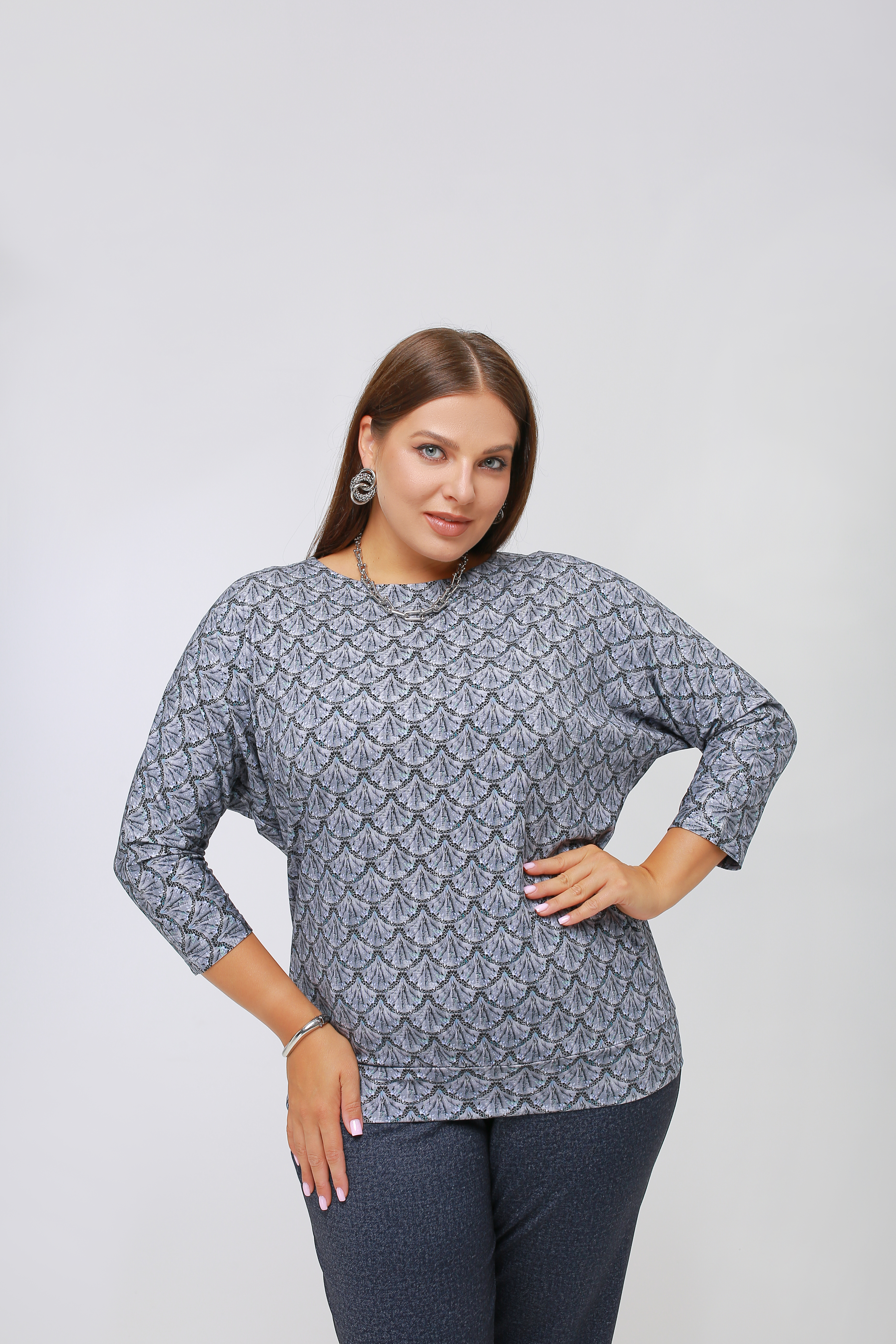 картинка Джемпер 3390 серый(ракушки) от магазина Larouge.by