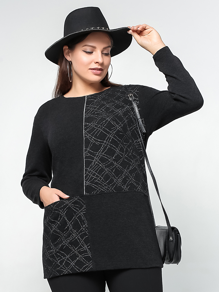 картинка Джемпер 3176 серебро(черный) от магазина Larouge.by