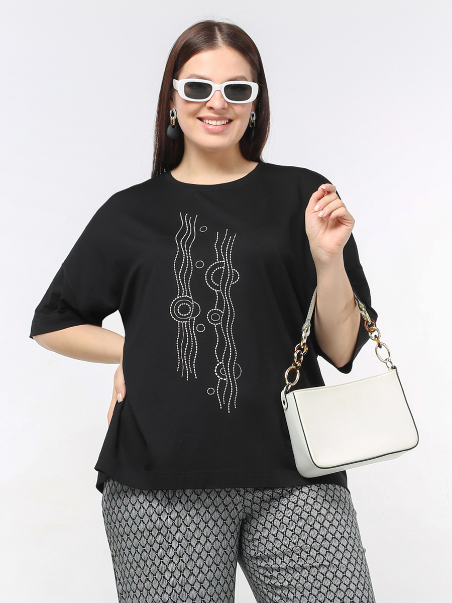 картинка Джемпер 3267 черный(волны) от магазина Larouge.by