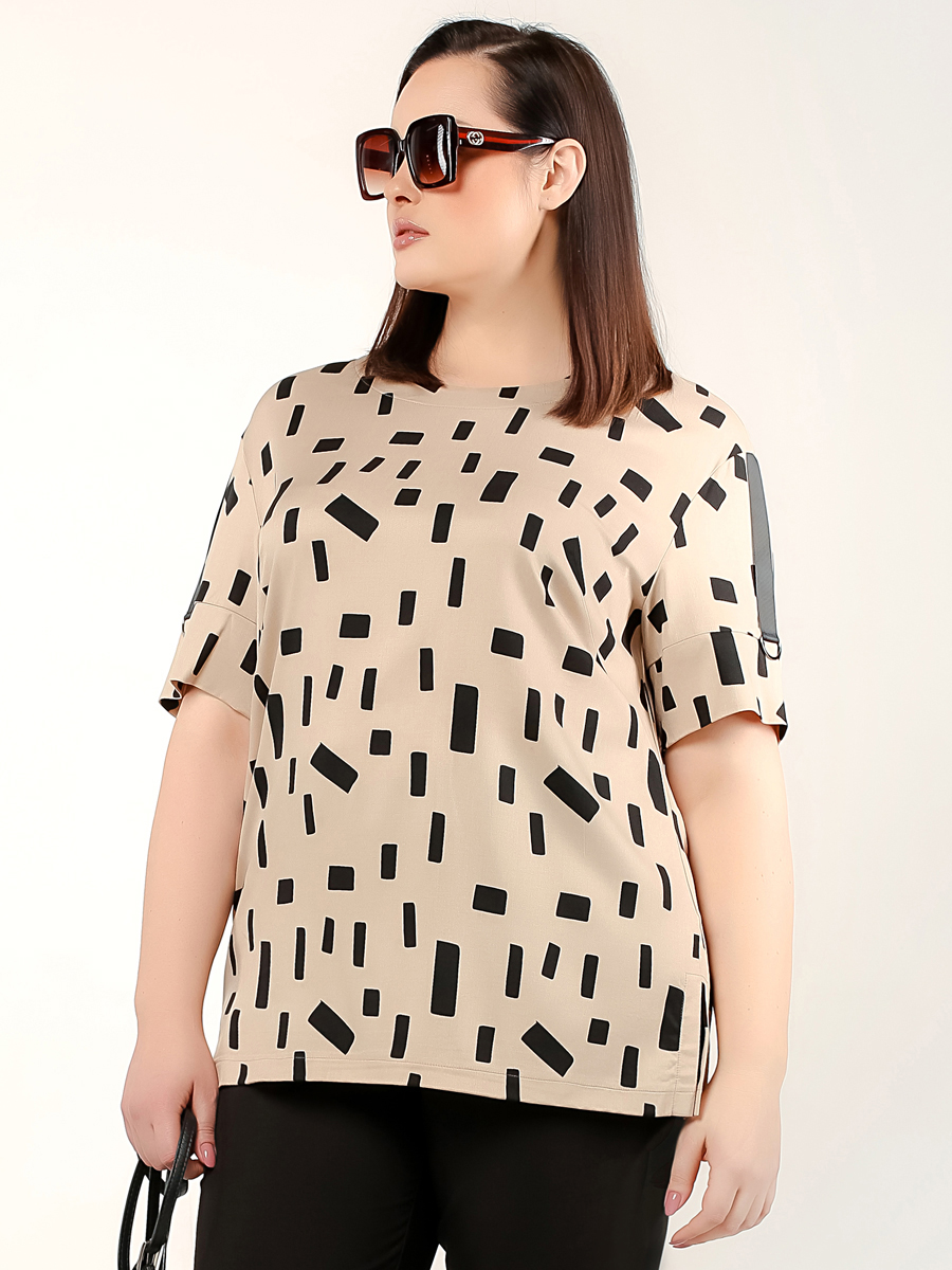 картинка Блузка 6211 бежевый набивной от магазина Larouge.by