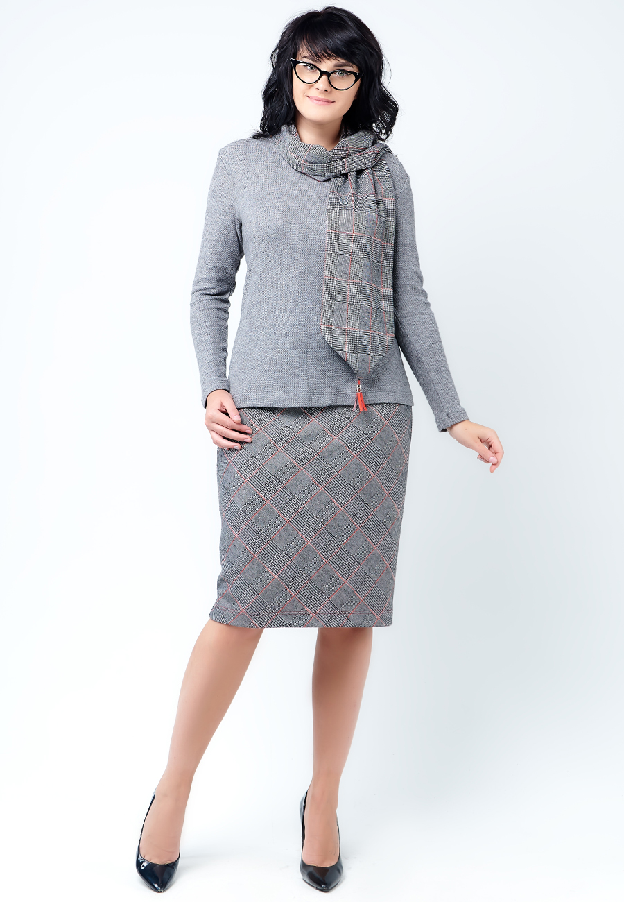 картинка Юбка 7042 Красный (клетка) от магазина Larouge.by