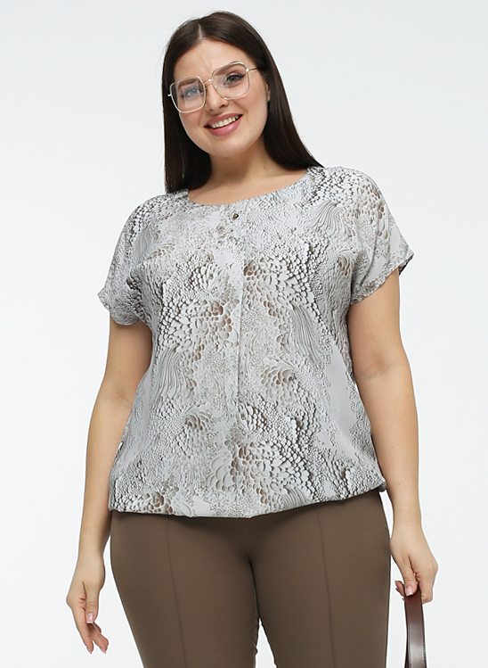 картинка Блузка 6286 серо-бежевый набивной от магазина Larouge.by