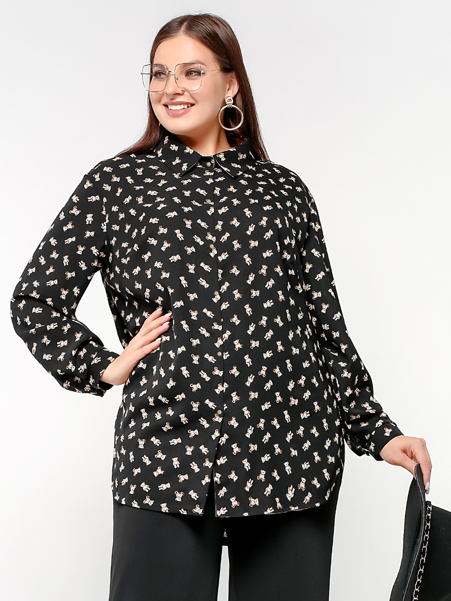 картинка Блузка 62325 чёрный (мишки) от магазина Larouge.by