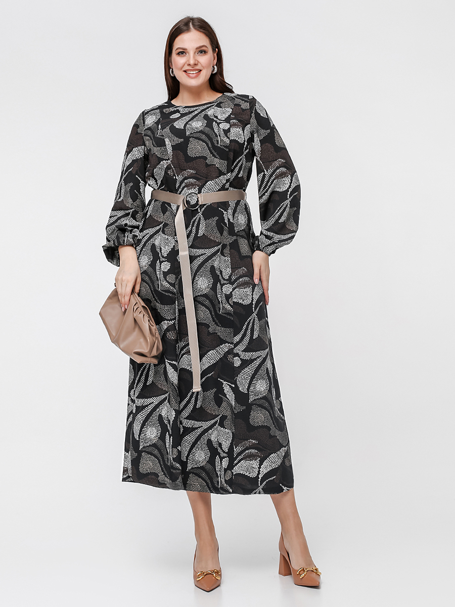 картинка Платье 5455 чёрный(цветы) от магазина Larouge.by