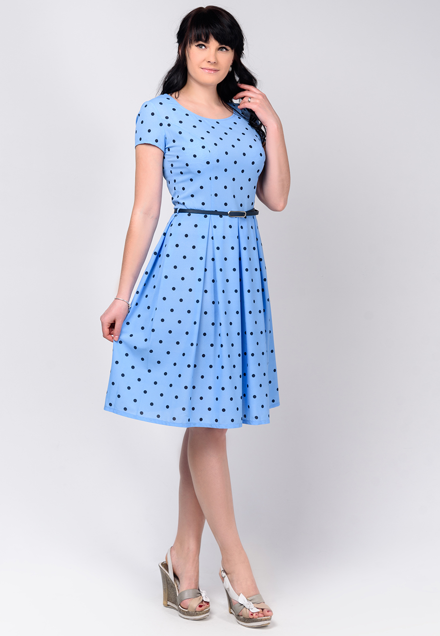 картинка Платье 51170 голубой (горошек) от магазина Larouge.by