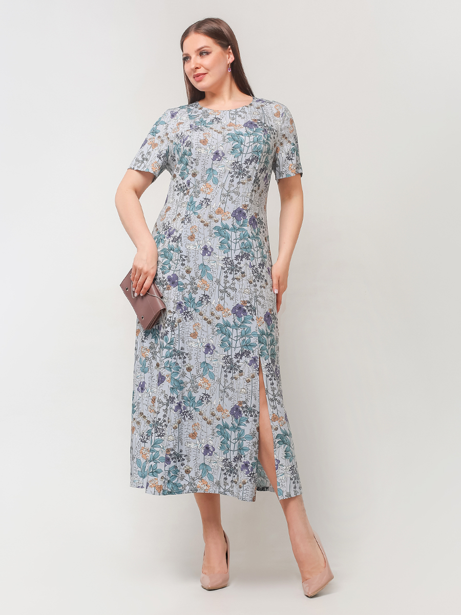 картинка Платье 5434 голубой (цветы) от магазина Larouge.by