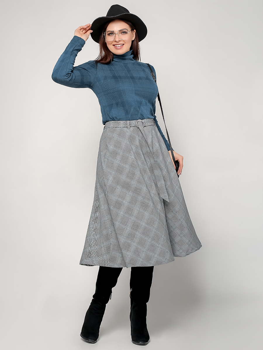 картинка Юбка 7049 серый(клетка) от магазина Larouge.by