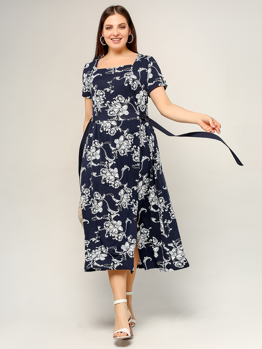 картинка Платье 5383 синий (цветы) от магазина Larouge.by