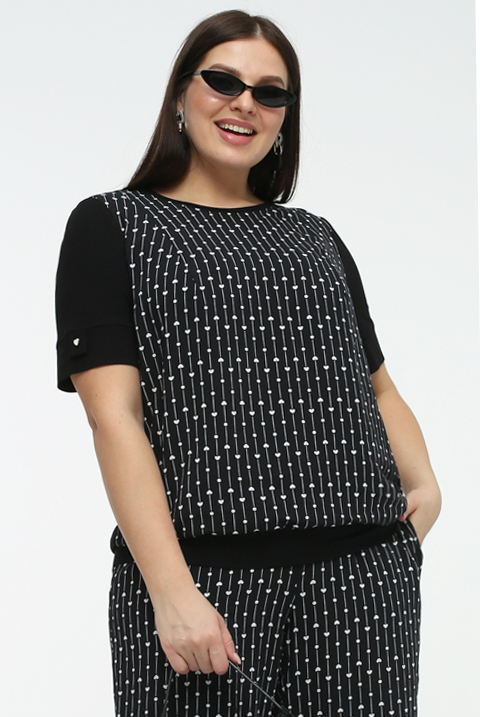 картинка Джемпер 3350 чёрный(сердечки) от магазина Larouge.by