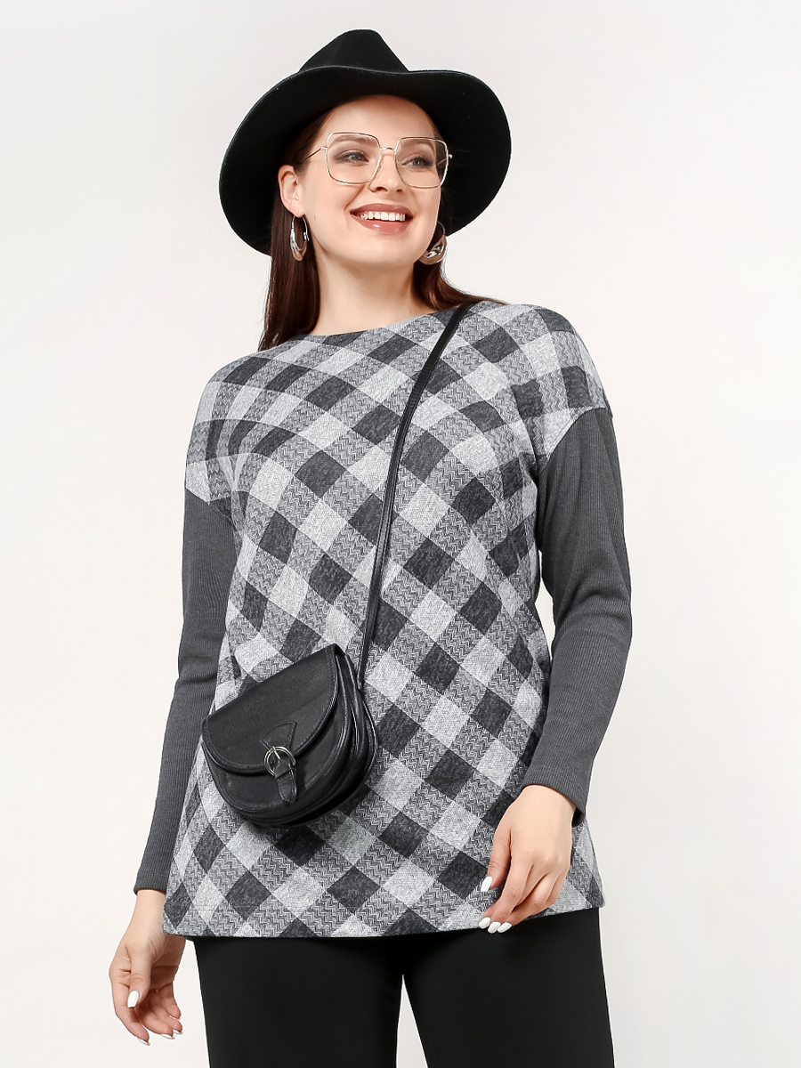 картинка Джемпер 3229 серый(клетка) от магазина Larouge.by