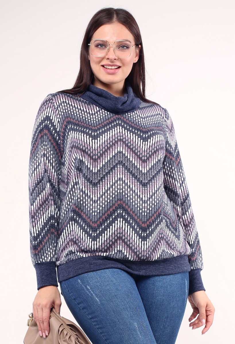 картинка Джемпер 3248 зигзаг (синий) от магазина Larouge.by