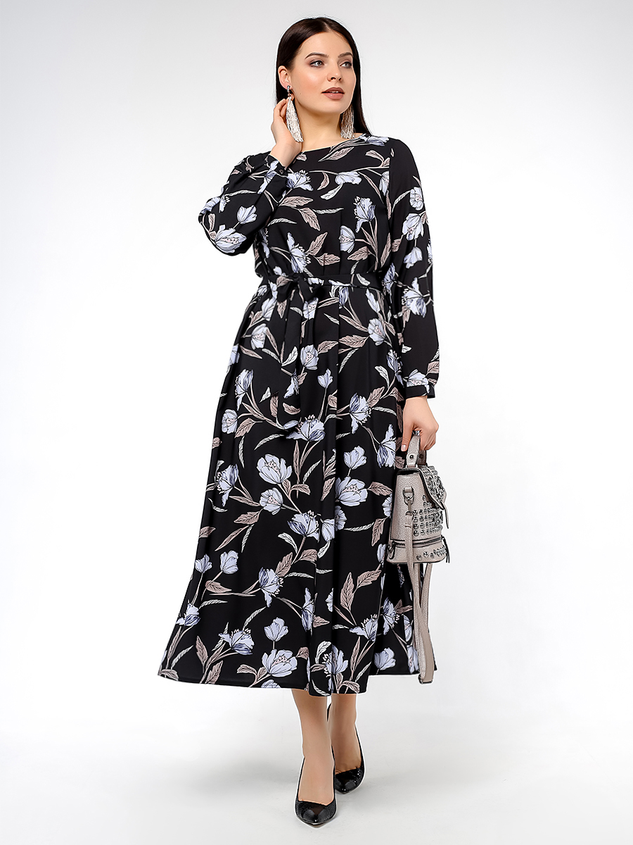 картинка Платье 5292 Черный (цветы) от магазина Larouge.by