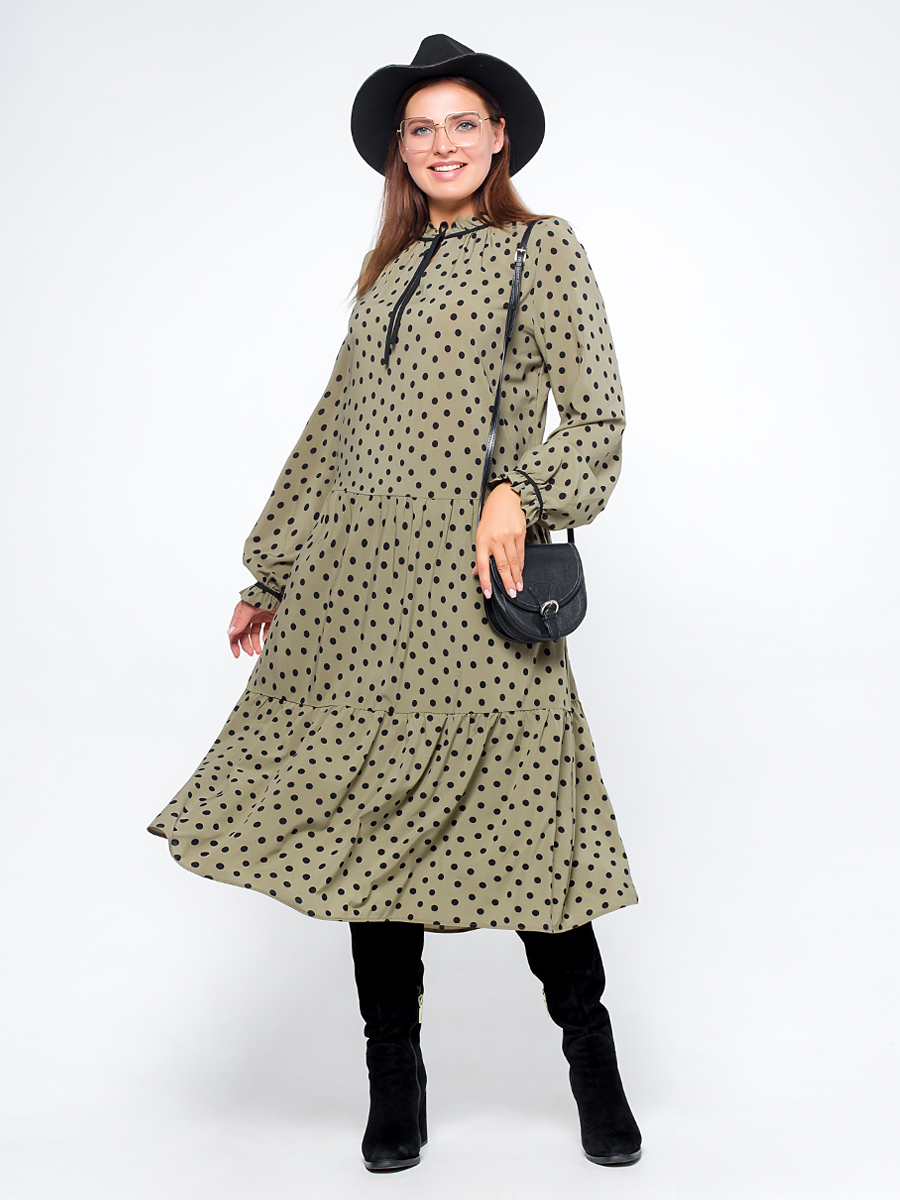 картинка Платье 5365 хаки (горошек) от магазина Larouge.by