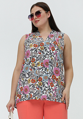 картинка Блузка 6271 цветы набивной от магазина Larouge.by