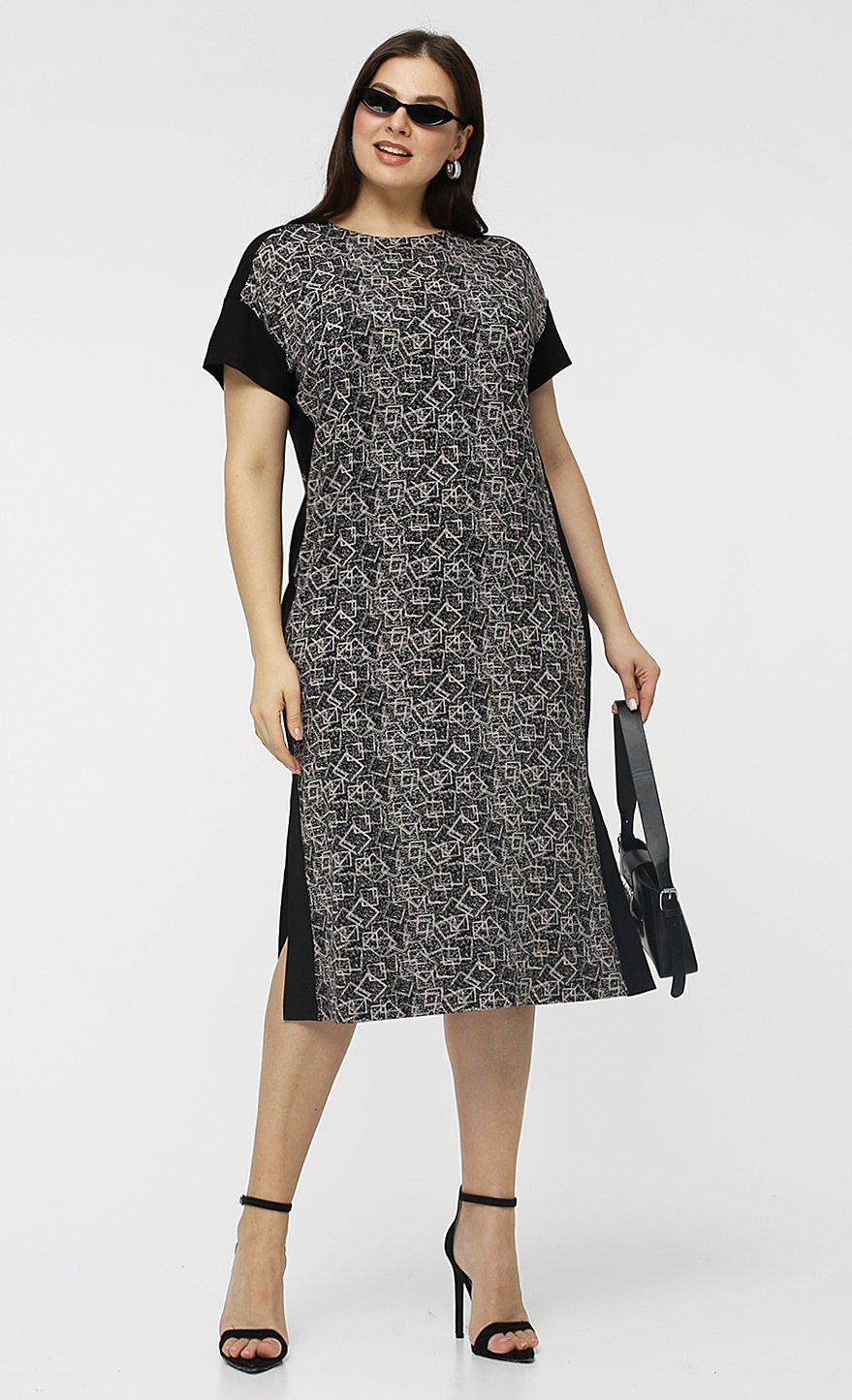 картинка Платье 5440 чёрный набивной от магазина Larouge.by