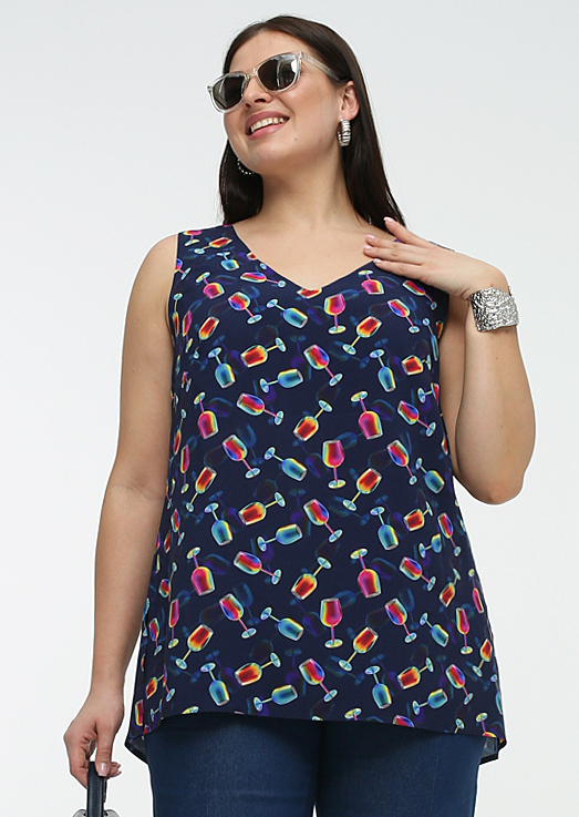 картинка Блузка 6296 синий(бокалы) от магазина Larouge.by