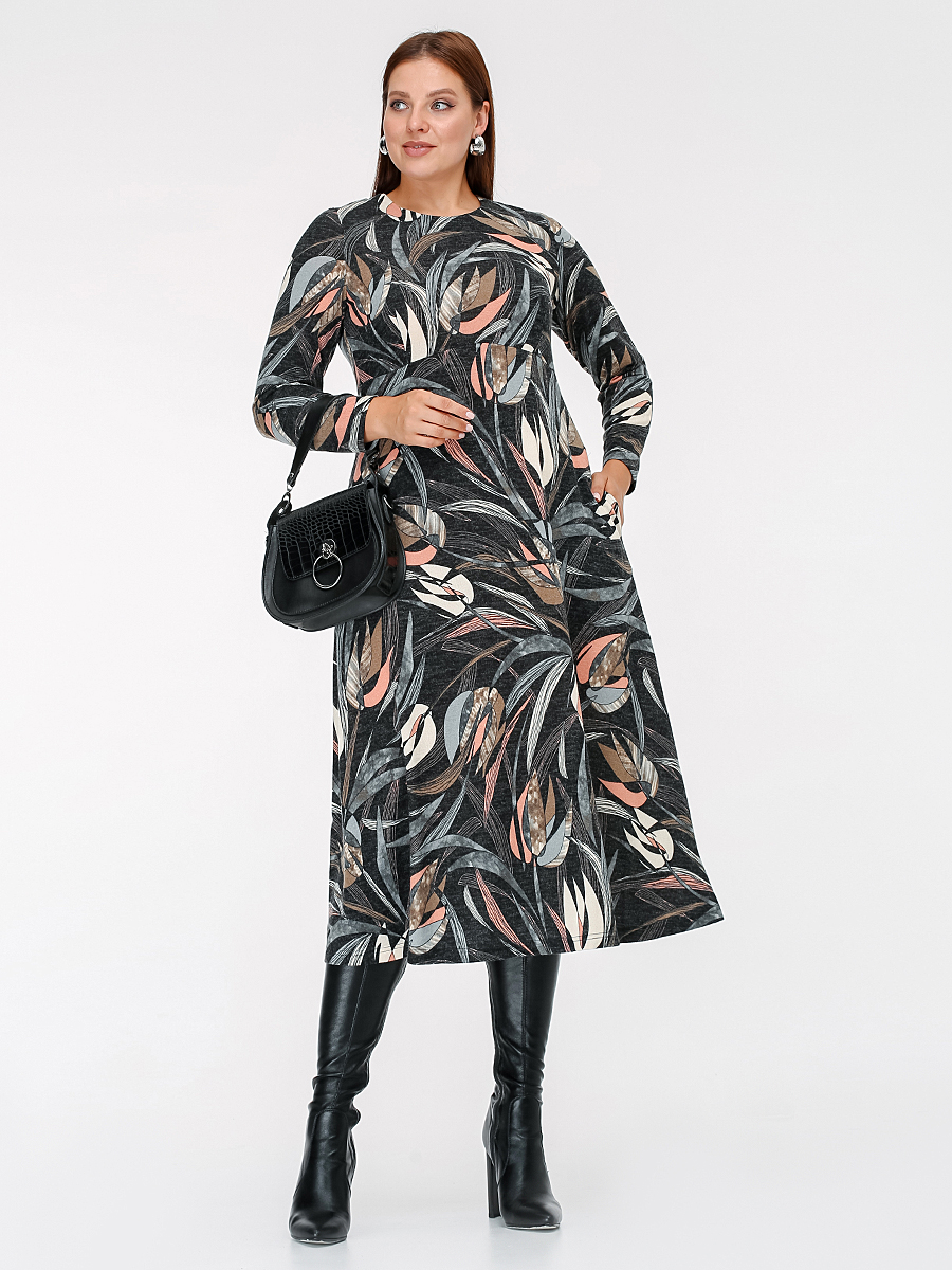 картинка Платье 5438 черный(цветы) от магазина Larouge.by