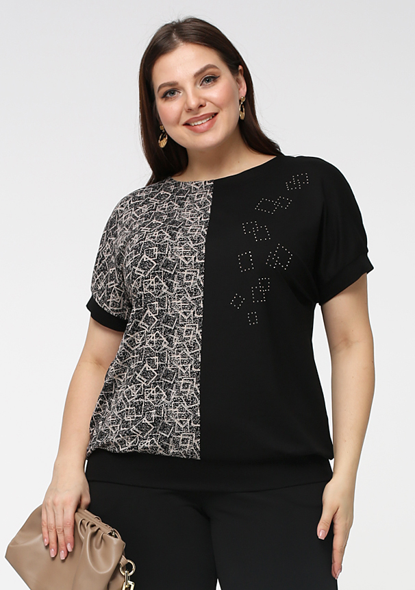 картинка Джемпер 3320 чёрный набивной от магазина Larouge.by