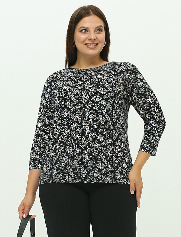 картинка Джемпер 3367 чёрный(цветы) от магазина Larouge.by