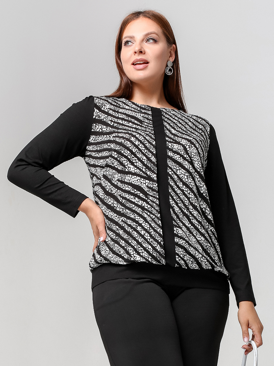 картинка Джемпер 3310 черный набивной от магазина Larouge.by