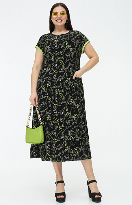 картинка Платье 5457 чёрный (лайм) от магазина Larouge.by