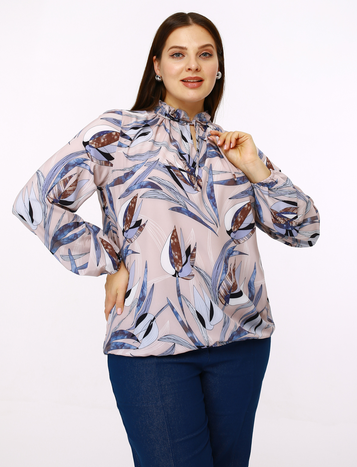 картинка Блузка 6315 лиловый(цветы) от магазина Larouge.by