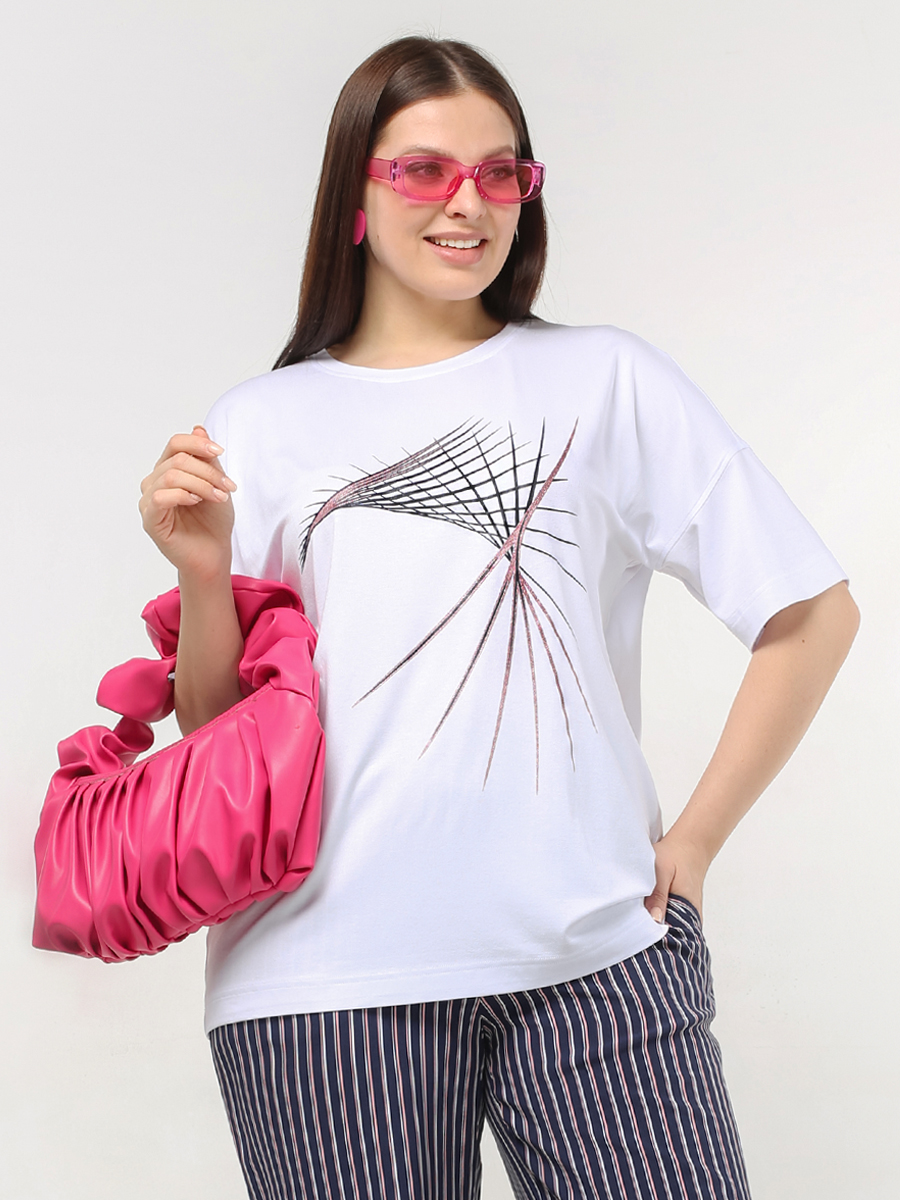 картинка Джемпер 3267 белый (абстракция) от магазина Larouge.by