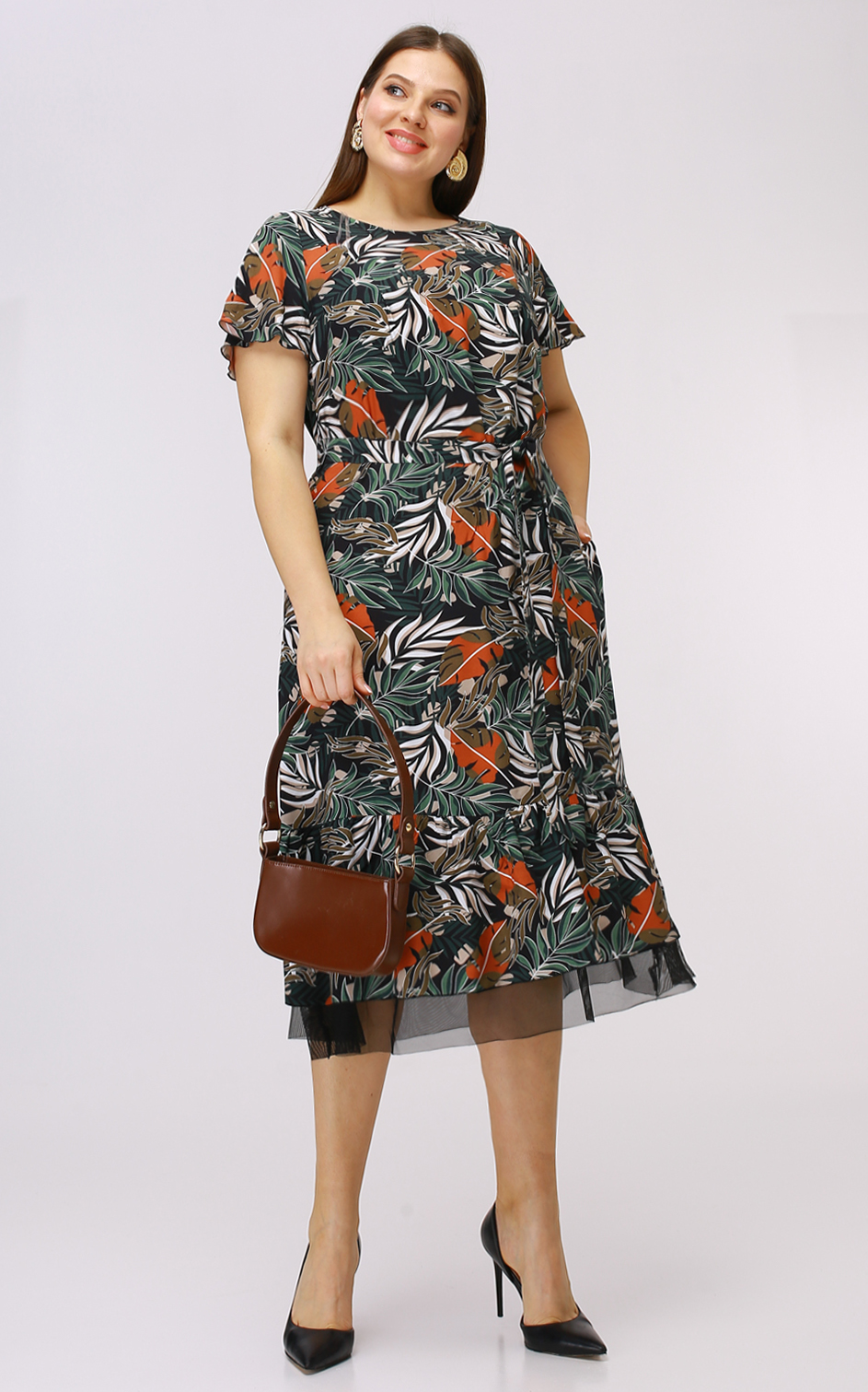 картинка Платье 5480 листья набивной от магазина Larouge.by