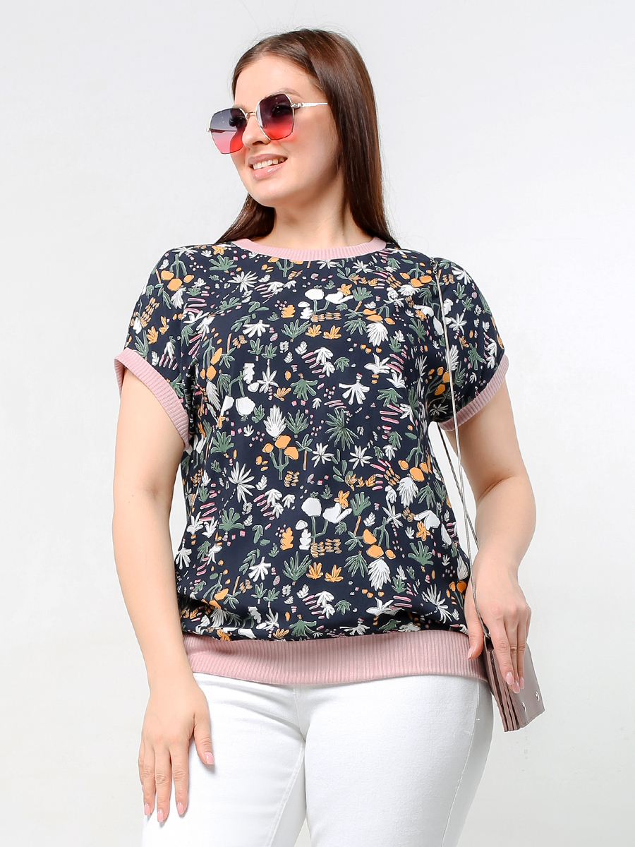 картинка Блузка 6239 синий(розовый) от магазина Larouge.by