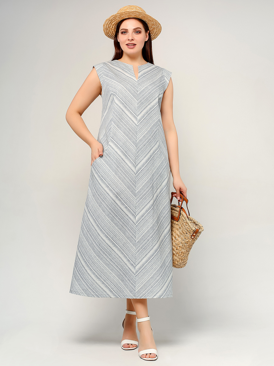 картинка Платье 5381 серый (полоска) от магазина Larouge.by