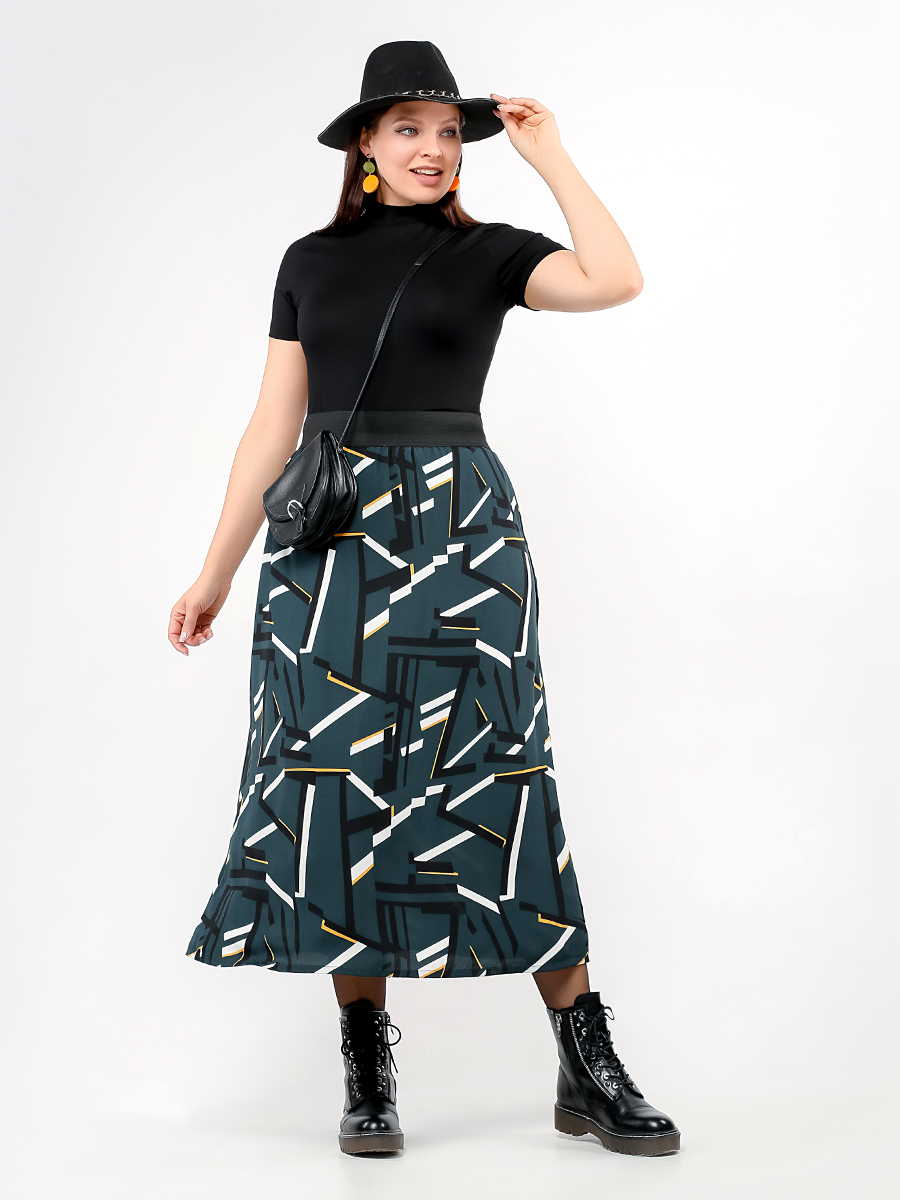 картинка Юбка 7055 малахит(геометрия) от магазина Larouge.by