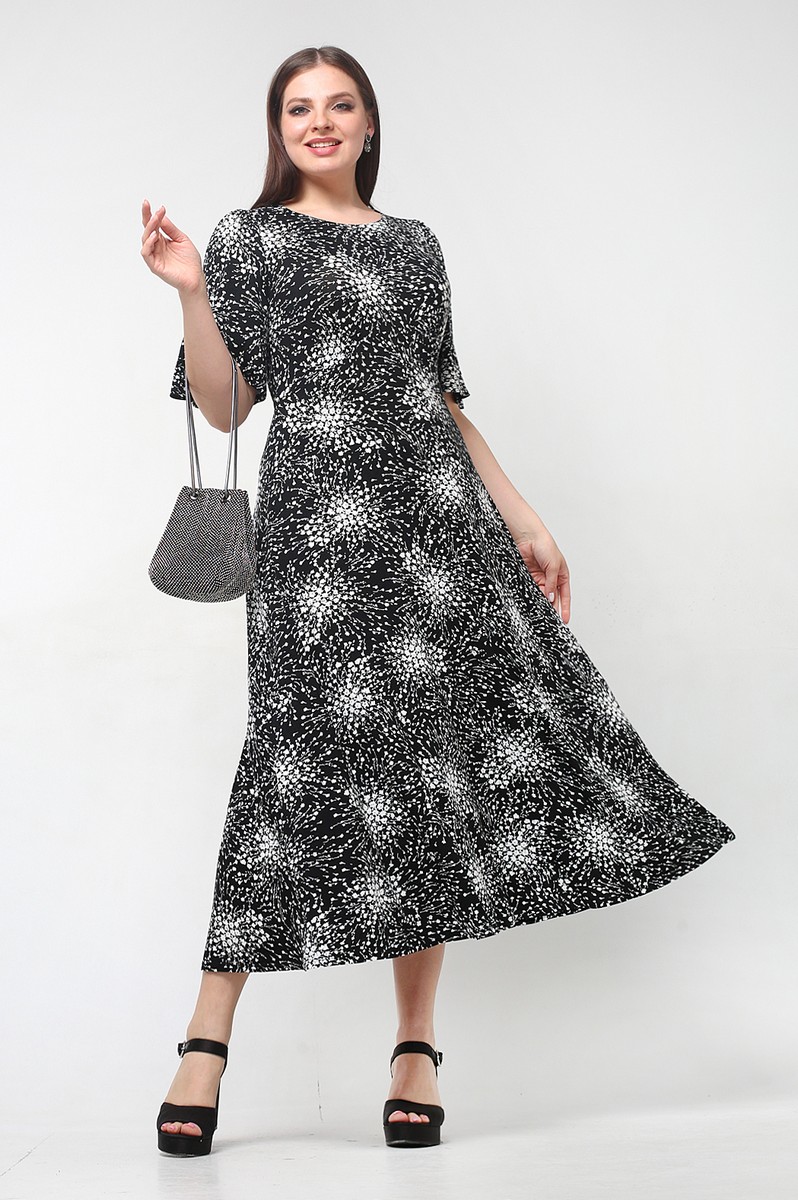 картинка Платье 5420 черно-белый(цветы) от магазина Larouge.by