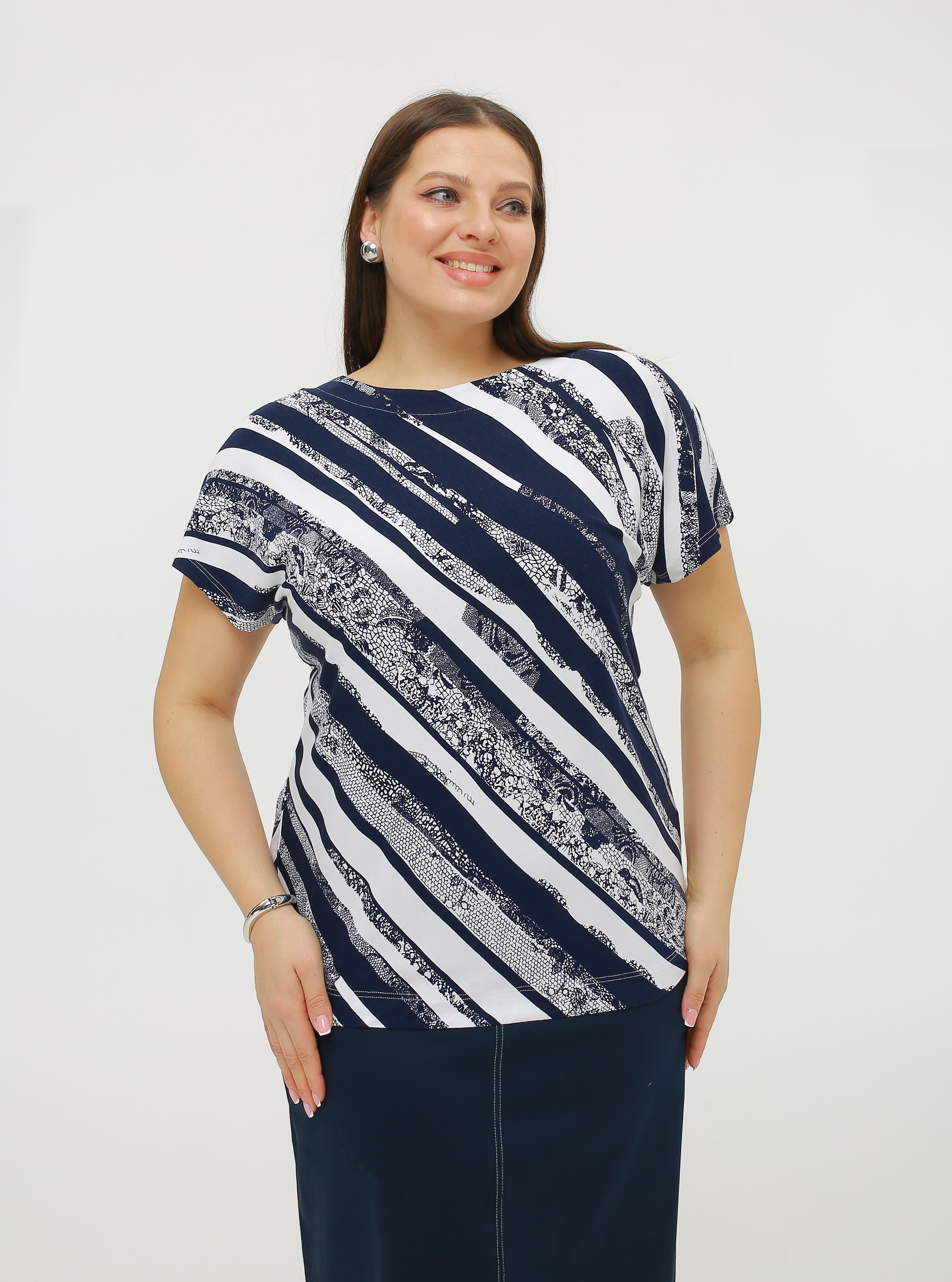 картинка Джемпер 3285 сине-белый полоска от магазина Larouge.by