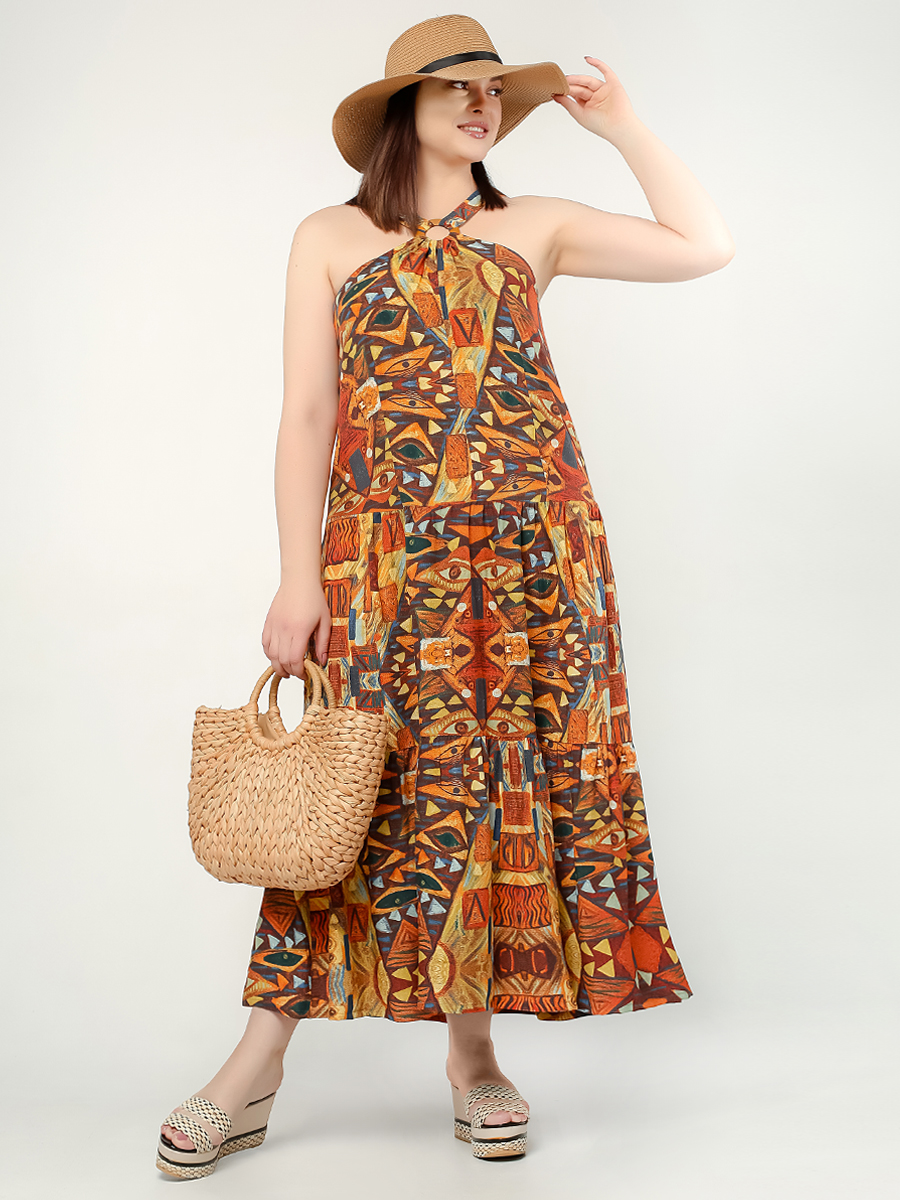 картинка Сарафан 5380 медный(абстракция) от магазина Larouge.by