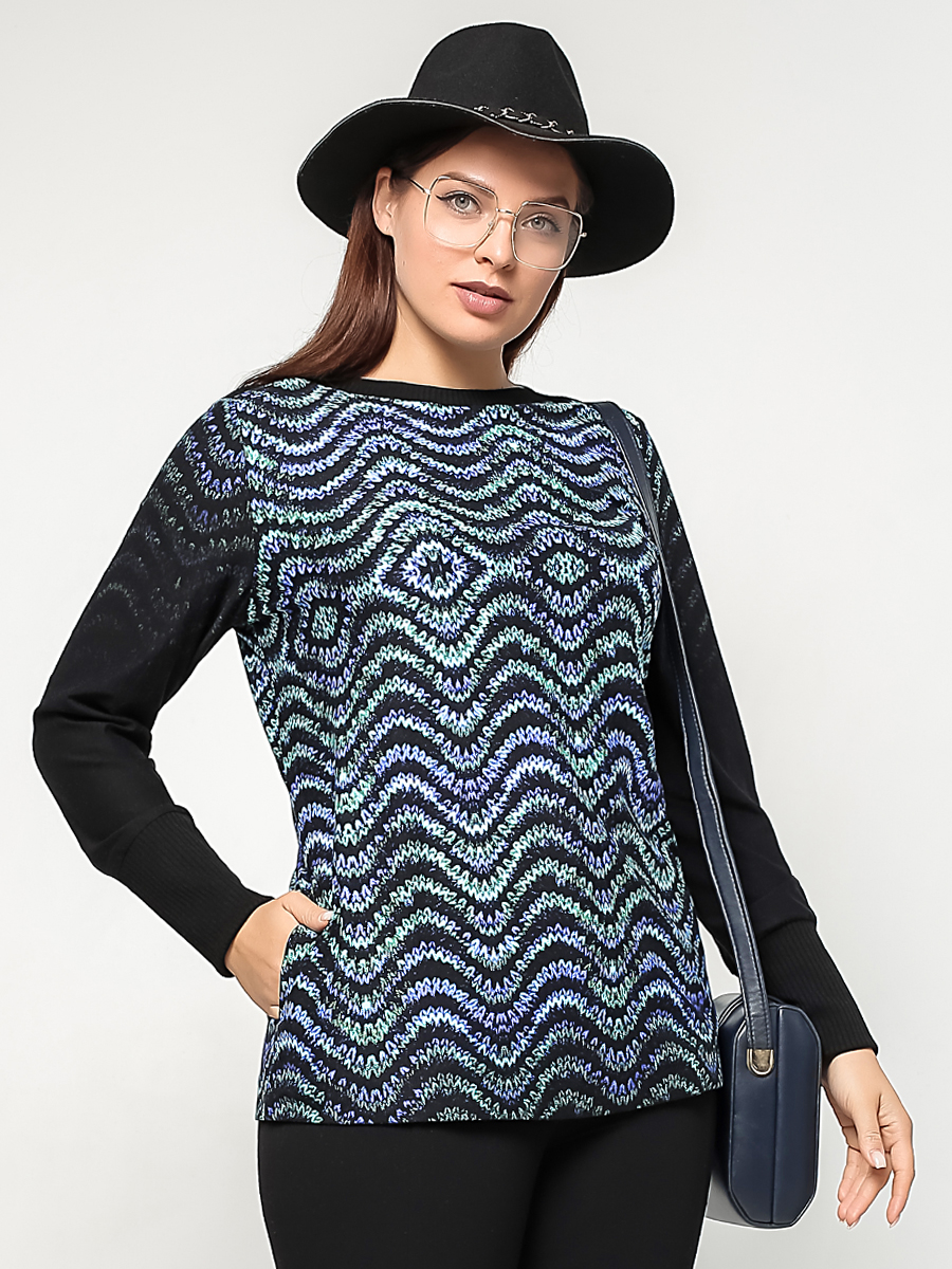 картинка Джемпер 3195 черный набивной от магазина Larouge.by