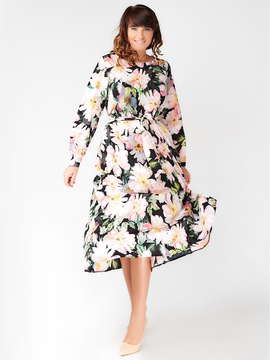 картинка Платье 5242 Черный (цветы) от магазина Larouge.by
