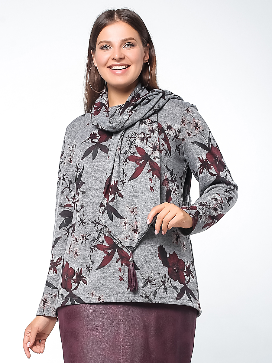 картинка Джемпер 3178 серый (цветы) от магазина Larouge.by